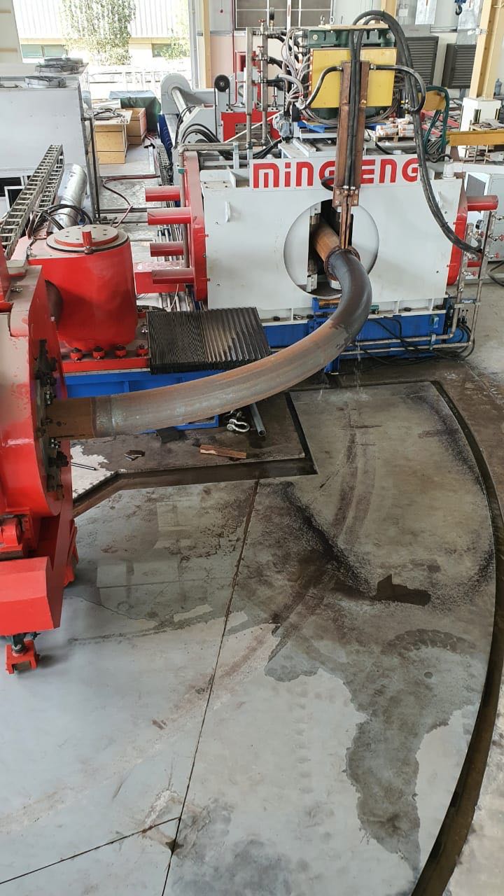 induction pipe bending machine installation in Dubai 
